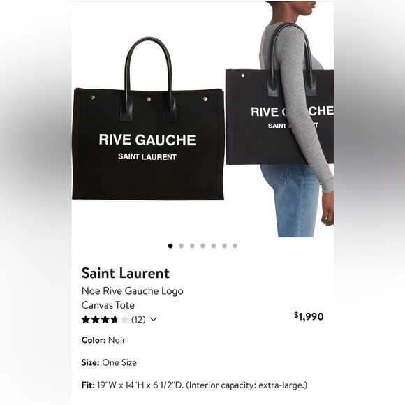 SAINT Laurent Rive Gauche Tote Like New with Dustbag - Picture 6 of 11
